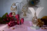 Golden Maharani Noor Chandbali Jhumkas With Tikka Set - Image 2