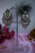 Silver Shakti Glow – Ivory Pearl Danglers - Image 3