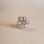Sitara Gulabi Bloom – Pink Crystal Floral Statement Ring