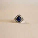 Neelanjana Royale – Blue Sapphire Crystal Halo Ring