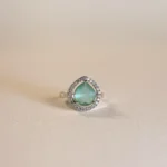 Nilpari Aura – Mint Crystal Halo Elegance Ring