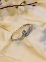 Enchanted Mint Glow – Silver Crystal Elegance Bracelet - Image 4