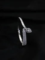 Twilight Bloom – Silver Crystal Elegance Bracelet - Image 2