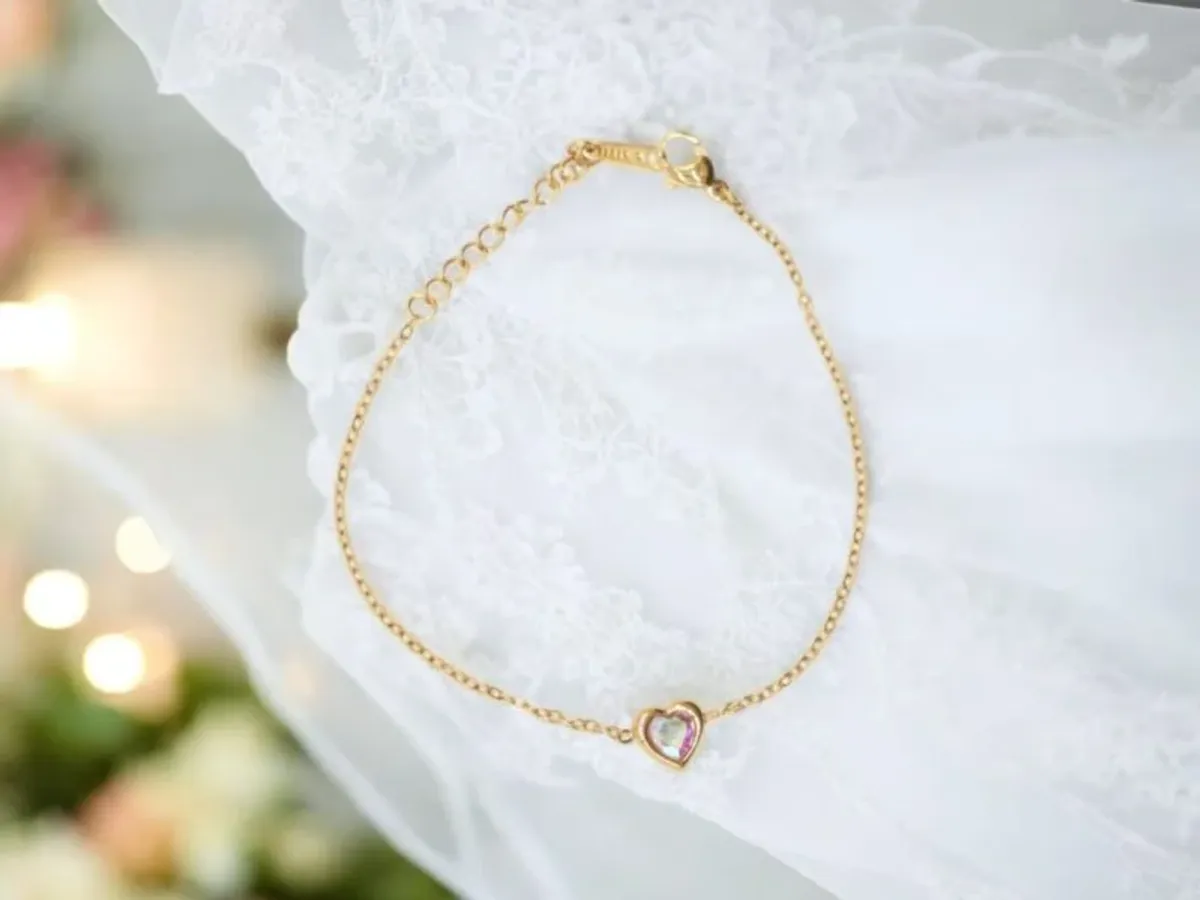 FF064_1765470435599_puctp4beqxxf58h Golden Heart Whisper – Crystal Charm Minimal Bracelet - Image 1