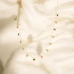 Golden Crystal Charms Droplets Chain Necklace for Women