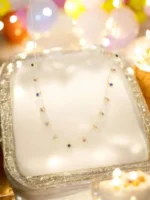 Golden Crystal Charms Droplets Chain Necklace for Women - Image 2