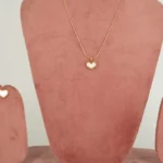 Golden Pendant Stud Earrings Heart Of Pearl Set For Women