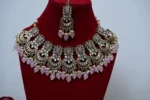 Baby Pink Gulabi Chand Chandelier Necklace Set for Women - Image 2