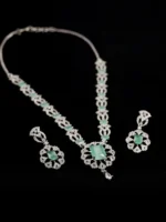 Silver Laavanya Zirconia Necklace Set for Women - Image 3