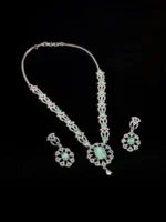 Silver Laavanya Zirconia Necklace Set for Women - Image 4