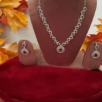 White Manikya Ruby Zirconia Necklace for Women