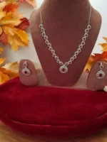 White Manikya Ruby Zirconia Necklace for Women