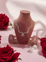 White Noorani Chand Pink AD Zirconia Necklace for Women - Image 2