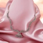 White Noorani Chand Pink AD Zirconia Necklace for Women