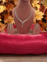 Silver Rooh-E-Gul Necklace Set for Women - Image 3