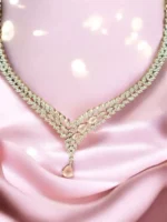 Silver Rooh-E-Gul Necklace Set for Women