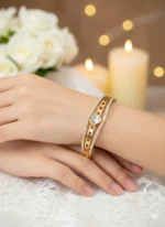 Shine Crystal Heart – Golden Luxe Link Bracelet - Image 2