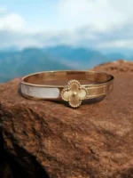 Royal Shell Clover – Gold & Enamel Statement Bracelet