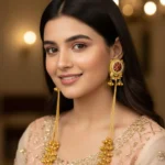 Surkh Gul – Royal Kashmiri Chain Jhumka Earrings